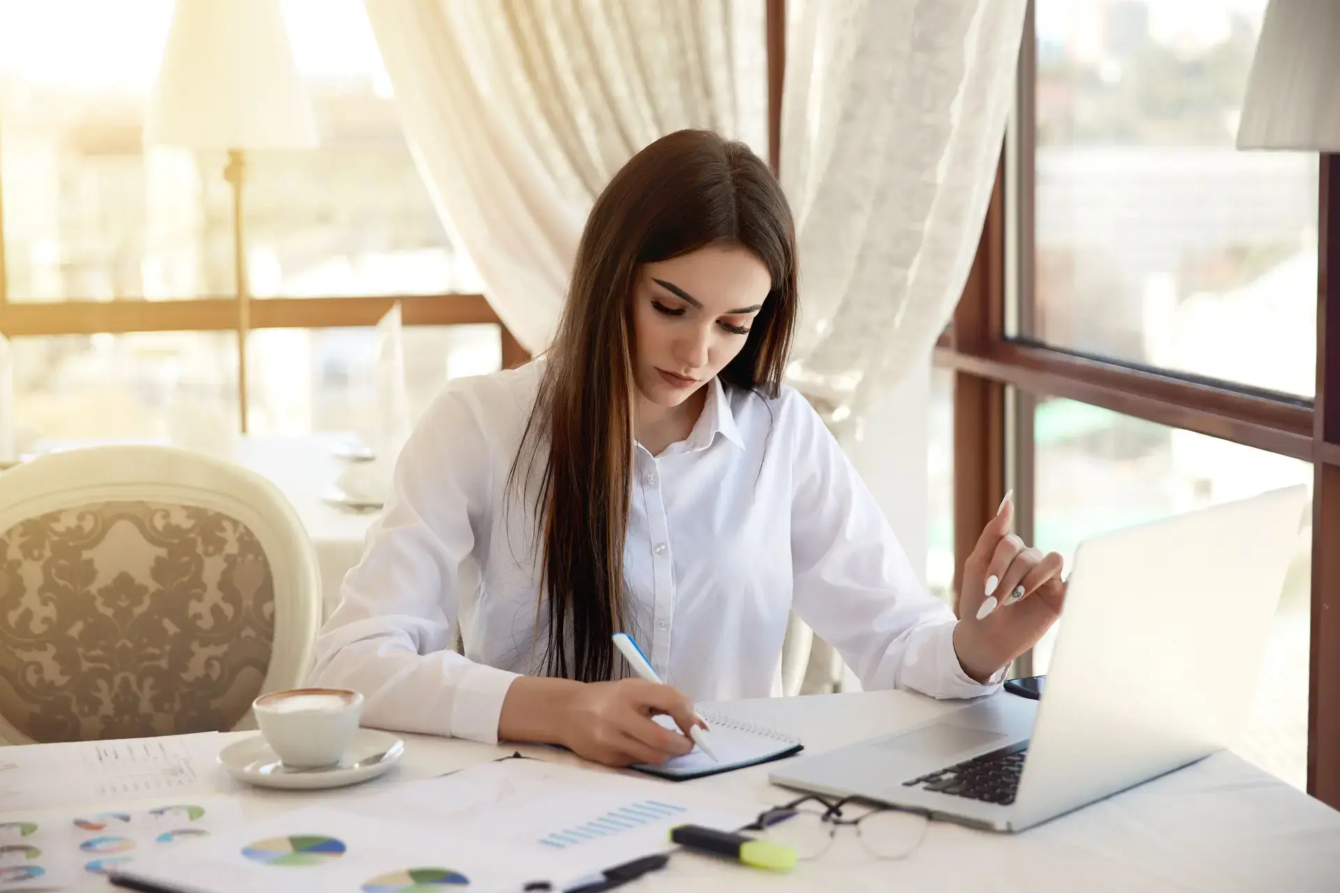 Business owner reviewing loan options
