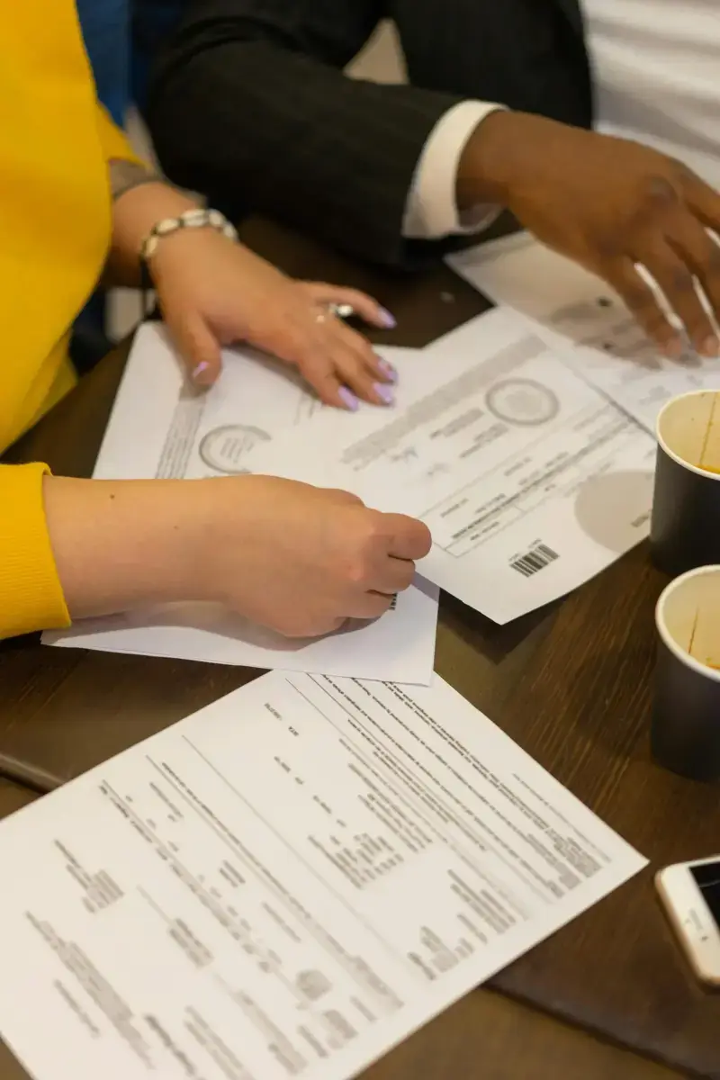 Professional reviewing bridge financing documents